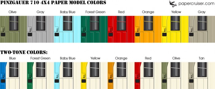 pinzgauer paper model colors
