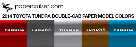 TOyota Tundra paper model colors