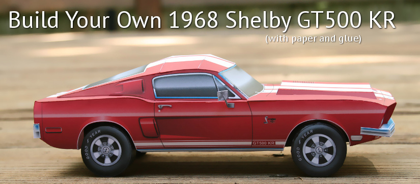 1968 Shelby Mustang GT500 paper model